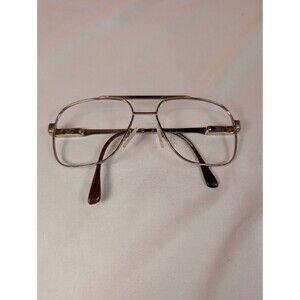 Vintage Safilo Full Rim Crossbar Aviator Eyeglass Frames Gold